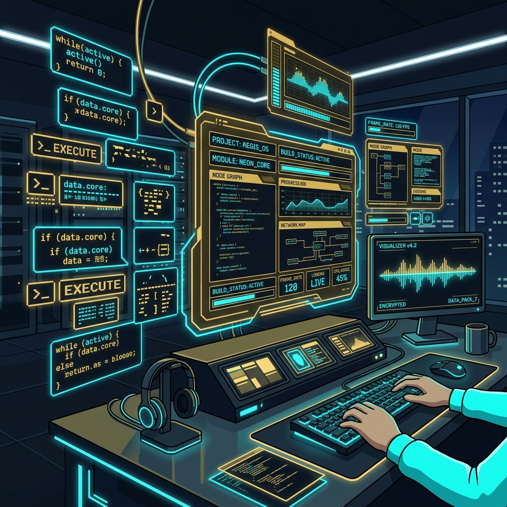 Developer working on a digital project